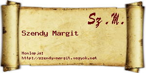 Szendy Margit névjegykártya