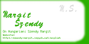 margit szendy business card